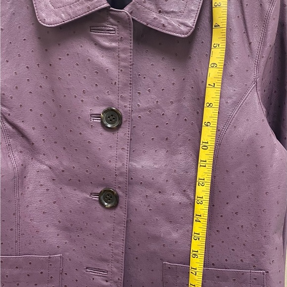 Chico’s Purple Leather jacket - Picture 3 of 8